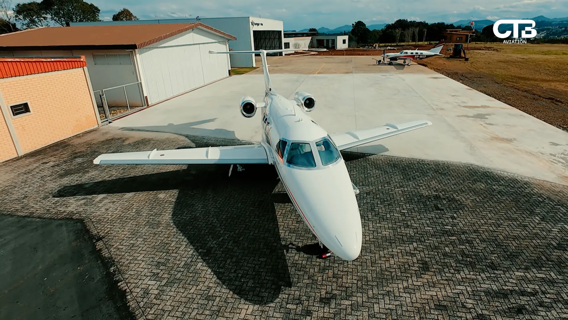 Vista superior da aeronave